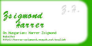 zsigmond harrer business card
